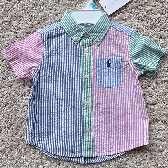 Ralph Lauren Other - NWT Ralph Lauren seersucker button down shirt | 6 months